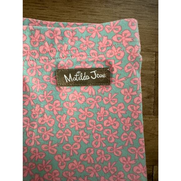 Matilda Jane Once Upon A Time Dazzling Potion Pink Green Knit Bow Dot Leggings 2 - Picture 3 of 7